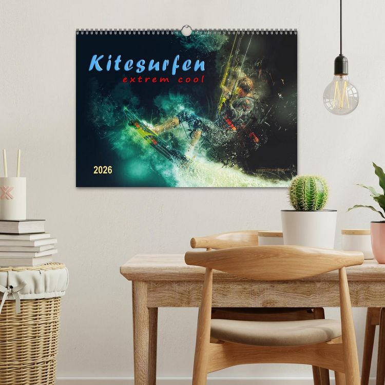 Produktbild: Kitesurfen extrem cool (Wandkalender 2026 DIN A3 quer), CALVENDO Monatskalender