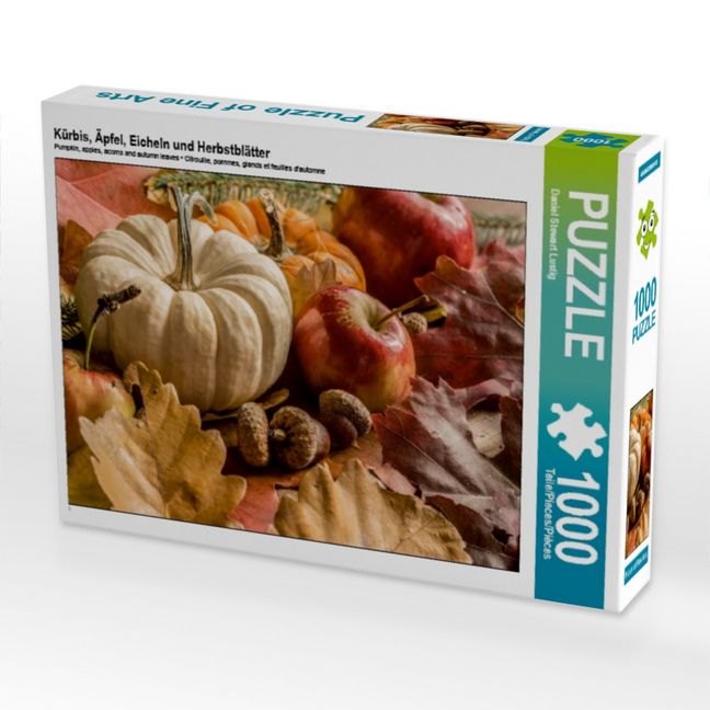 Produktbild: CALVENDO Puzzle K&uuml;rbis, &Auml;pfel, Eicheln und Herbstbl&auml;tter | 1000 Teile Lege-Gr&ouml;&szlig;e 64x48cm Foto-Puzzle f&uuml;r gl&uuml;ckliche Stunden