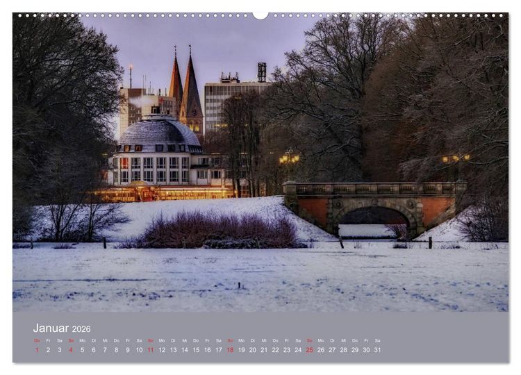 Produktbild: Nachts in Bremen (Wandkalender 2026 DIN A2 quer), CALVENDO Monatskalender