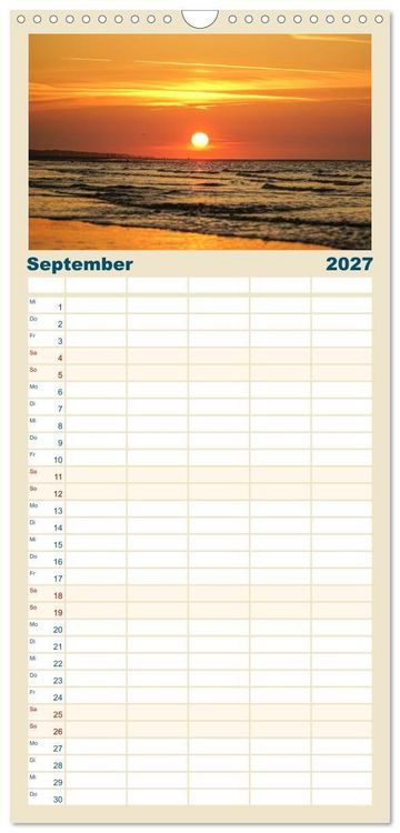Produktbild: Familienplaner 2027 - Am Strand von Juist mit 5 Spalten (Wandkalender, 21 x 45 cm) CALVENDO