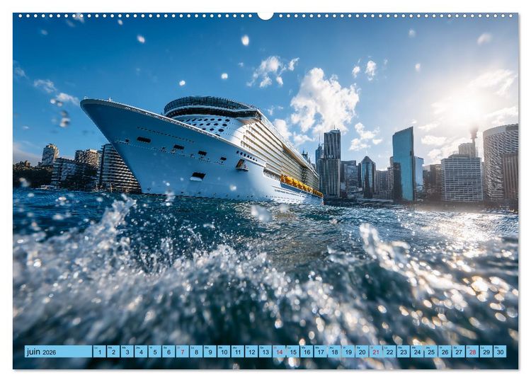Produktbild: Paquebots de croisi&egrave;re - G&eacute;ants des mers impressionnants (Calendrier mural 2026 DIN A2 vertical) calendrier de bureau