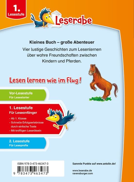 Produktbild: Leserabe Sonderausgaben - Erstlesegeschichten - Ponys und Pferde