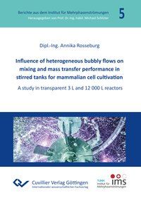 Produktbild: Influence of heterogeneous bubbly flows on mixing and mass transfer performance in stirred tanks for mammalian cell cultivation