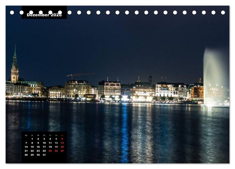 Produktbild: City Lights - Lichter der Nacht (Tischkalender 2026 DIN A5 quer), CALVENDO Monatskalender