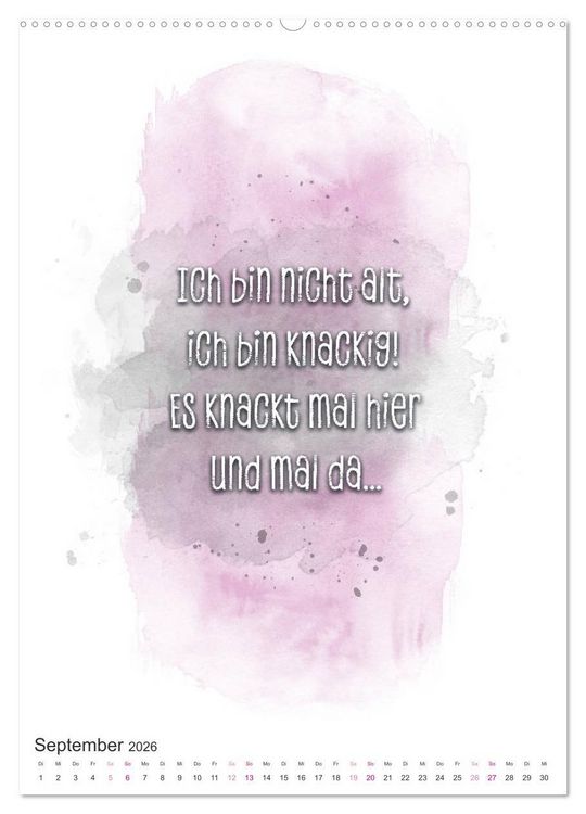 Produktbild: Das Alter ist nur eine Zahl (hochwertiger Premium Wandkalender 2026 DIN A2 hoch), Kunstdruck in Hochglanz