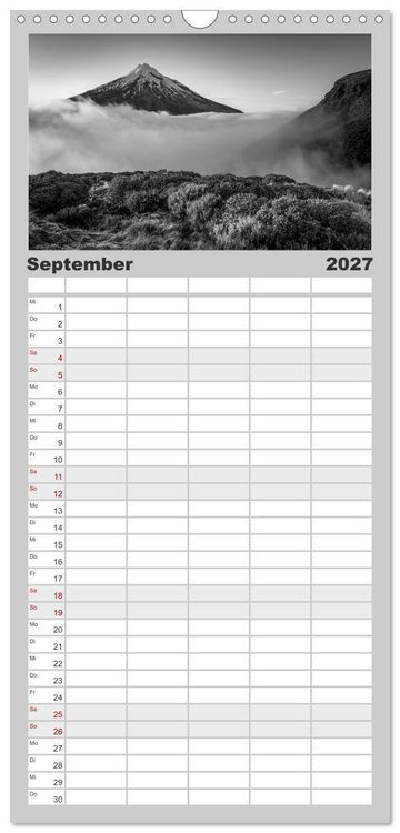 Produktbild: Familienplaner 2027 - Monochrome Wonders mit 5 Spalten (Wandkalender, 21 x 45 cm) CALVENDO