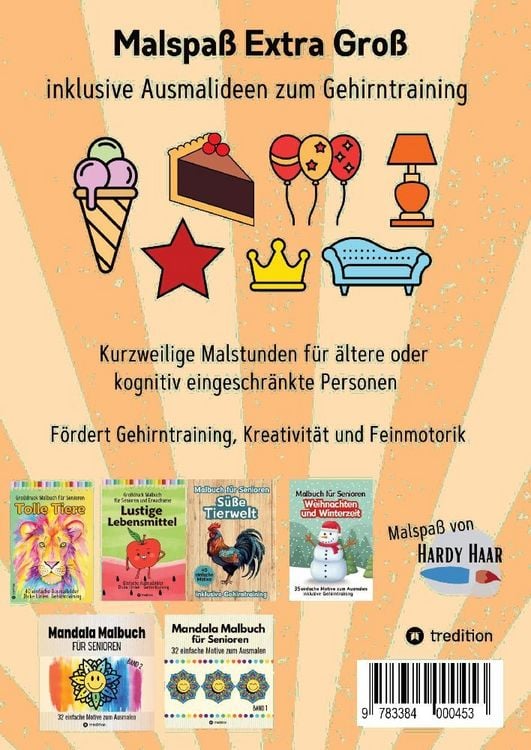 Produktbild: Grossdruck Malbuch f&uuml;r Senioren, Erwachsene, Sehbehinderte Ganz nette Dinge Ausm
