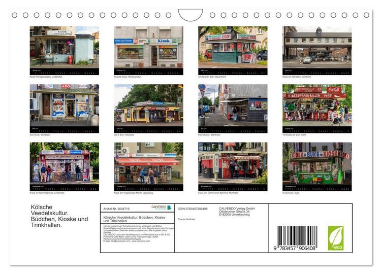 Produktbild: K&ouml;lsche Veedelskultur. B&uuml;dchen, Kioske und Trinkhallen. (Wandkalender 2026 DIN A4 quer), CALVENDO Monatskalender
