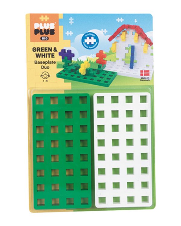 Produktbild: Plus Plus - 2 Basis Steckplatten BIG gr&uuml;n weiss