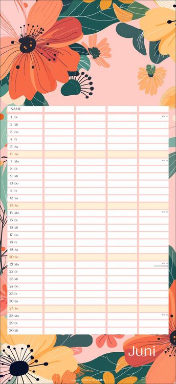Produktbild: Floral total Familienplaner 2027