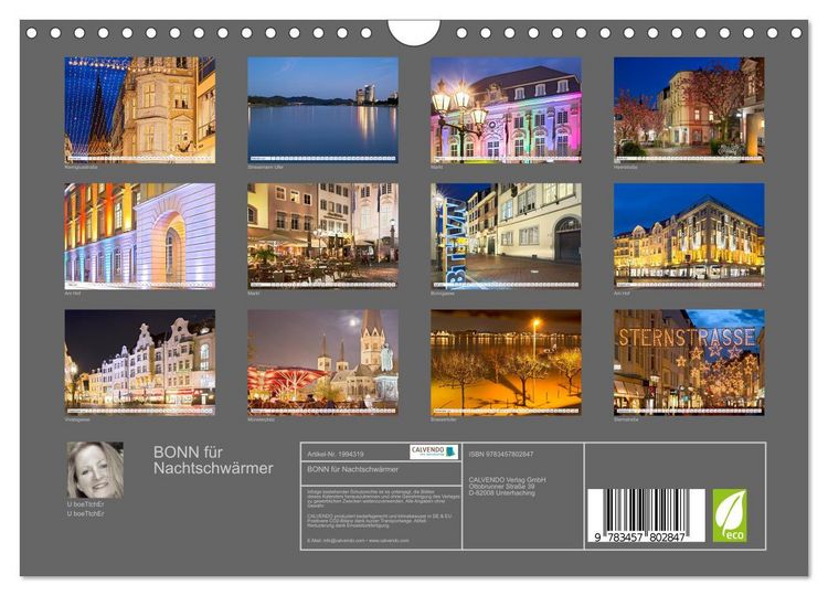 Produktbild: BONN f&uuml;r Nachtschw&auml;rmer (Wandkalender 2026 DIN A4 quer), CALVENDO Monatskalender