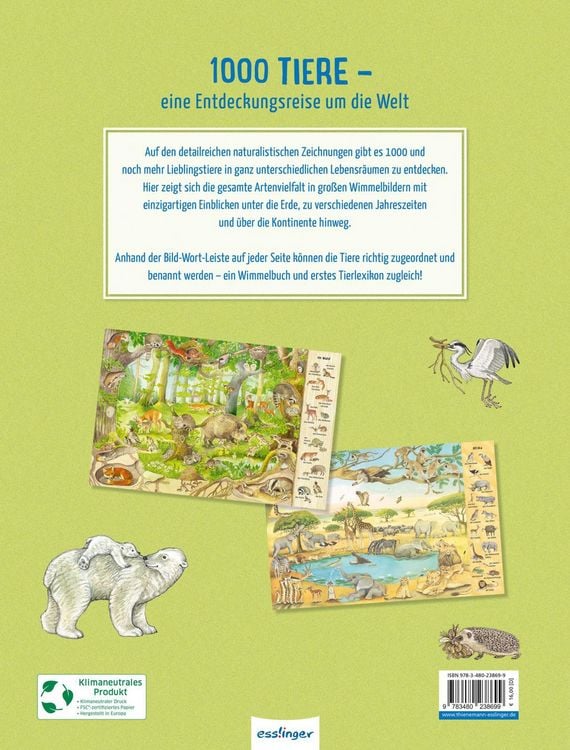 Produktbild: Das 1000 Tiere-Wimmelbuch