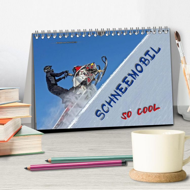 Produktbild: Schneemobil - so cool (Tischkalender 2026 DIN A5 quer), CALVENDO Monatskalender