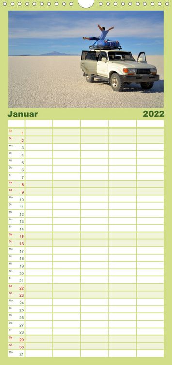 Produktbild: Familienplaner Backpacker um die Welt (Wandkalender 2022 , 21 cm x 45 cm, hoch)