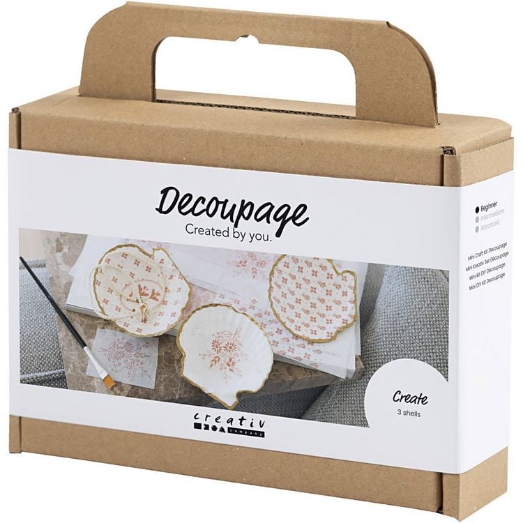Produktbild: Creativ Company Mini Kreativ Set D&eacute;coupage, Muschelschalen, Rosa mattiert