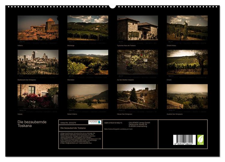 Produktbild: Die bezaubernde Toskana (hochwertiger Premium Wandkalender 2026 DIN A2 quer), Kunstdruck in Hochglanz