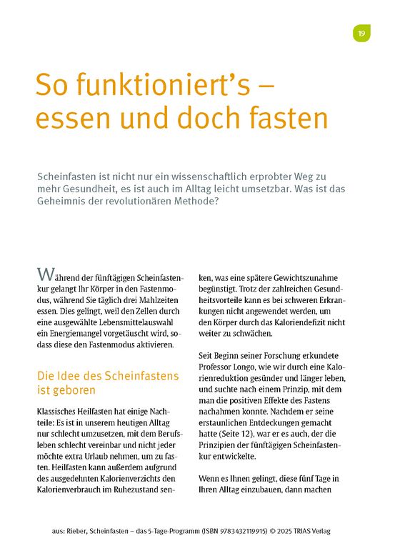 Produktbild: Scheinfasten - das 5-Tage-Programm