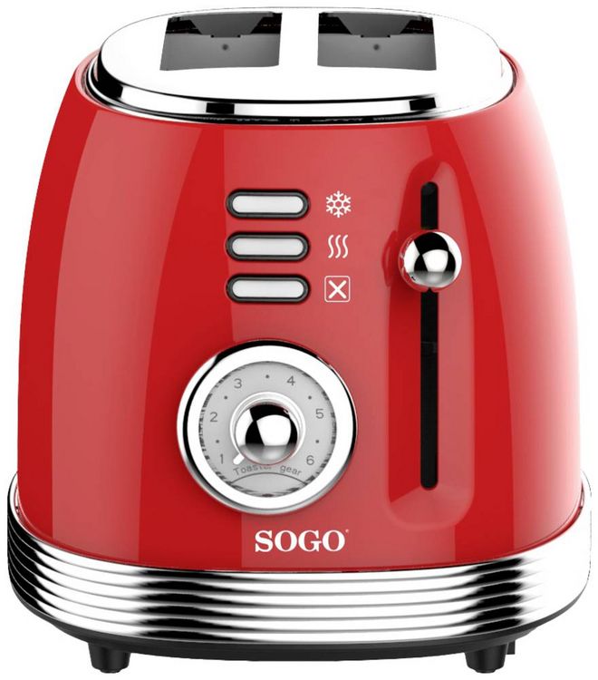 Produktbild: SOGO Human Technology Toaster Kontrollleuchte, Toastfunktion Rot (metallic)