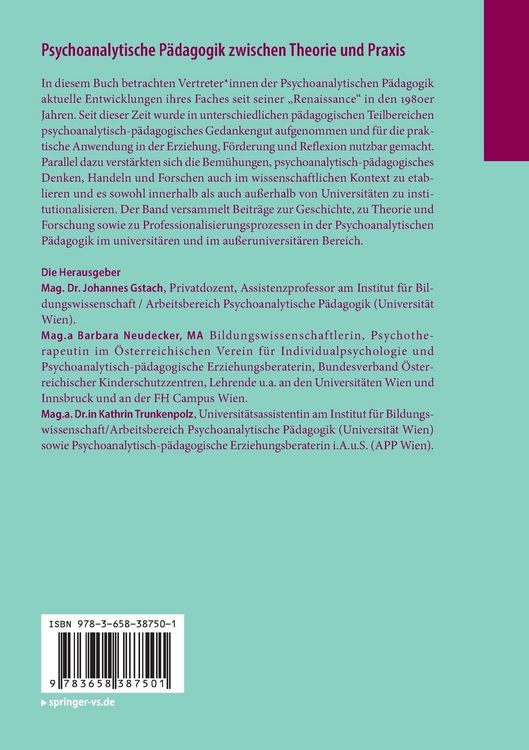 Produktbild: Psychoanalytische P&auml;dagogik zwischen Theorie und Praxis
