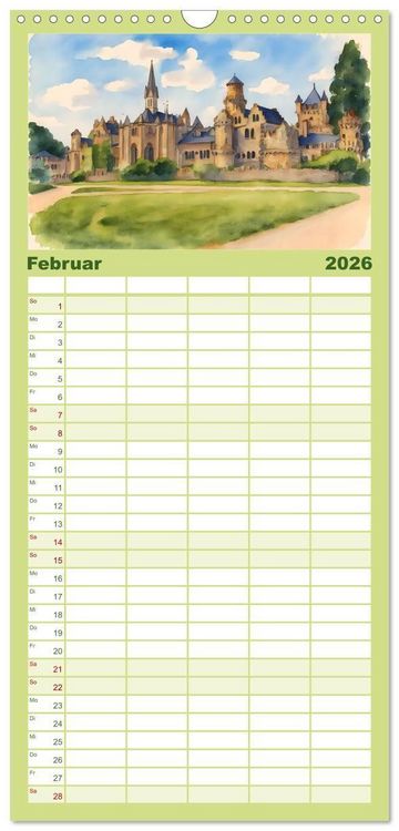 Produktbild: Familienplaner 2026 - Deutsche Schl&ouml;sser und Burgen mit 5 Spalten (Wandkalender, 21 x 45 cm) CALVENDO