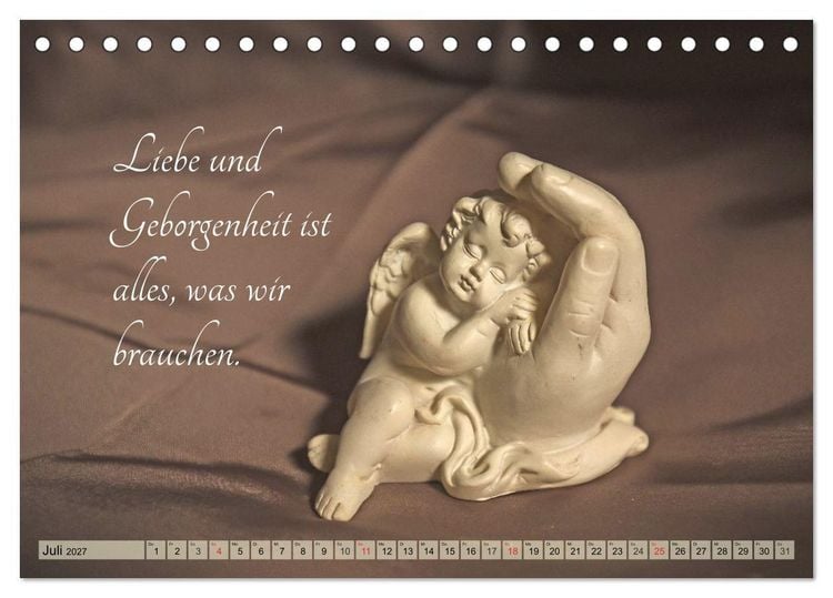 Produktbild: Engel - Die Worte der Liebe (Tischkalender 2027 DIN A5 quer), CALVENDO Monatskalender