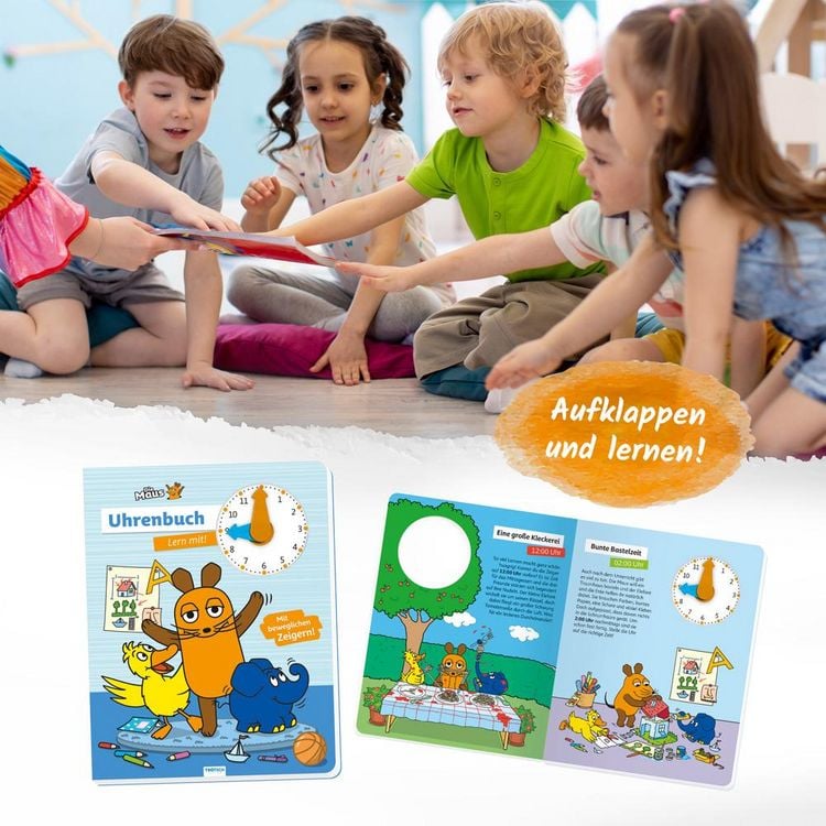 Produktbild: Tr&ouml;tsch Die Maus Uhrenbuch Lern mit! Pappenbuch