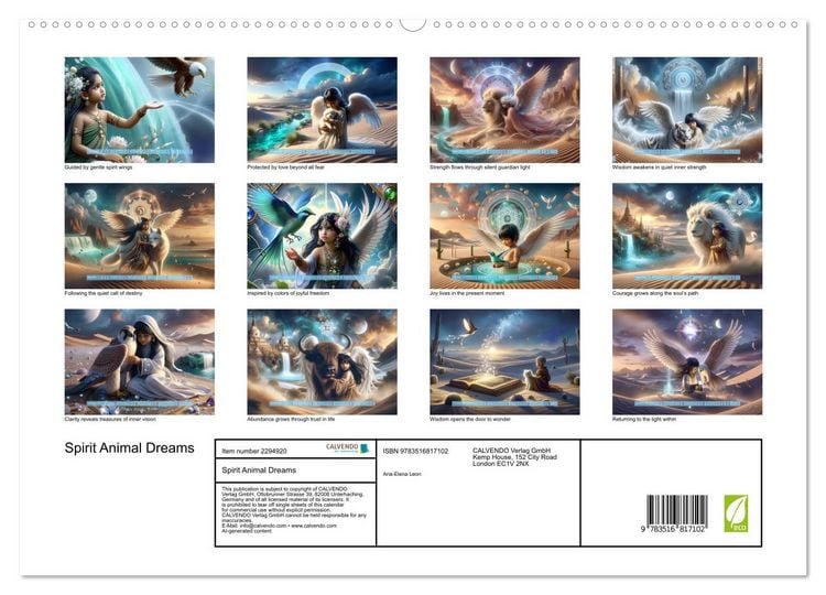 Produktbild: Spirit Animal Dreams (High Quality Premium Wall Calendar 2027 DIN A2 landscape),CALVENDO 12 Month Wall Calendar