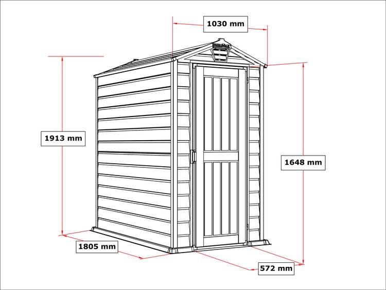 Produktbild: Kunststoff Ger&auml;tehaus 104x180 Gartenhaus Dreht&uuml;r