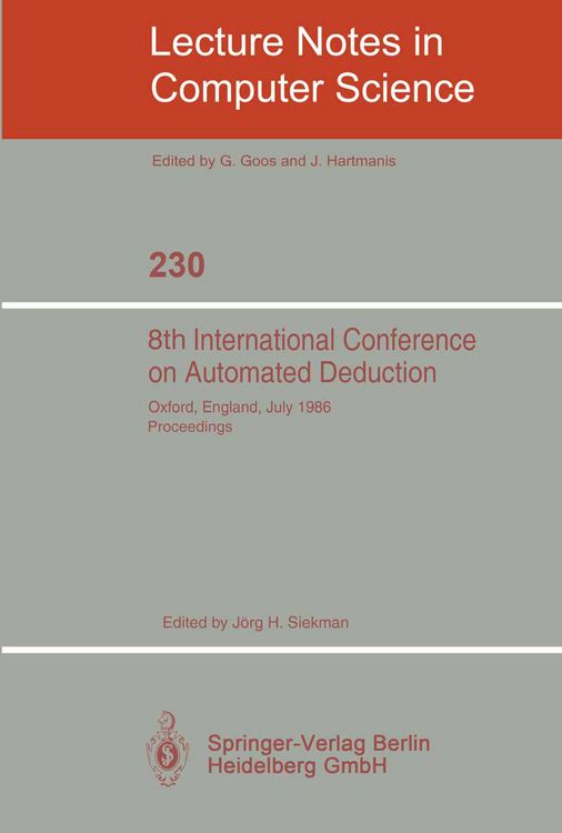 Produktbild: 8th International Conference on Automated Deduction