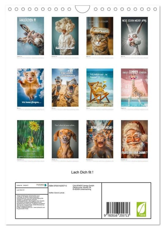 Produktbild: Lach Dich fit ! (Wandkalender 2026 DIN A4 hoch), CALVENDO Monatskalender