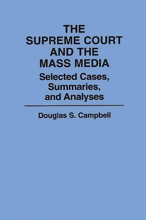 Produktbild: The Supreme Court and the Mass Media