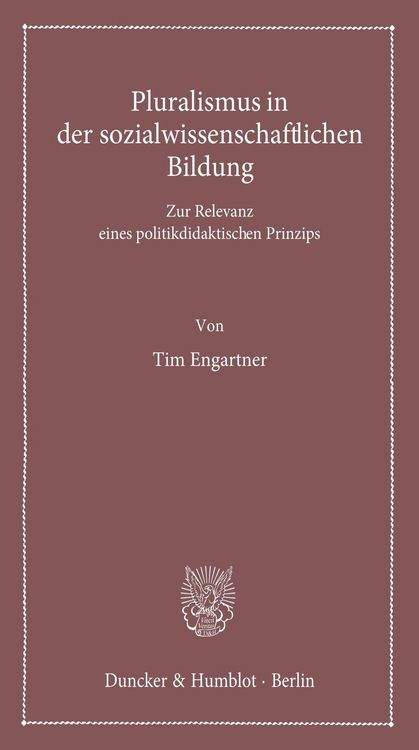 Produktbild: Pluralismus in der sozialwissenschaftlichen Bildung.