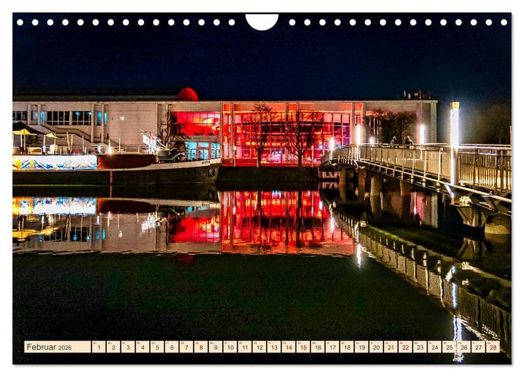 Produktbild: L&uuml;beck bei Nacht (Wandkalender 2026 DIN A4 quer), CALVENDO Monatskalender
