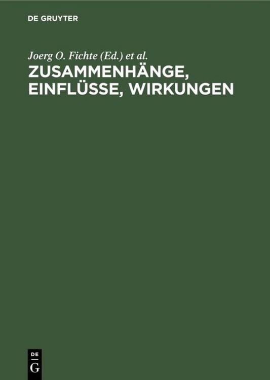 Produktbild: Zusammenh&auml;nge, Einfl&uuml;sse, Wirkungen