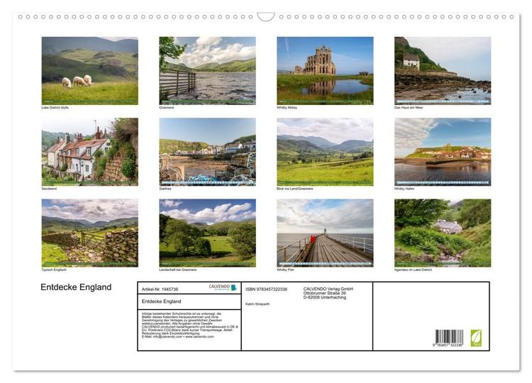 Produktbild: Entdecke England (Wandkalender 2026 DIN A2 quer), CALVENDO Monatskalender