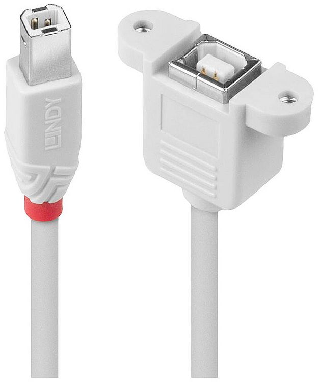 Produktbild: LINDY USB-Kabel USB 2.0 USB-B Stecker, USB-B Buchse 1.00m Grau 31801