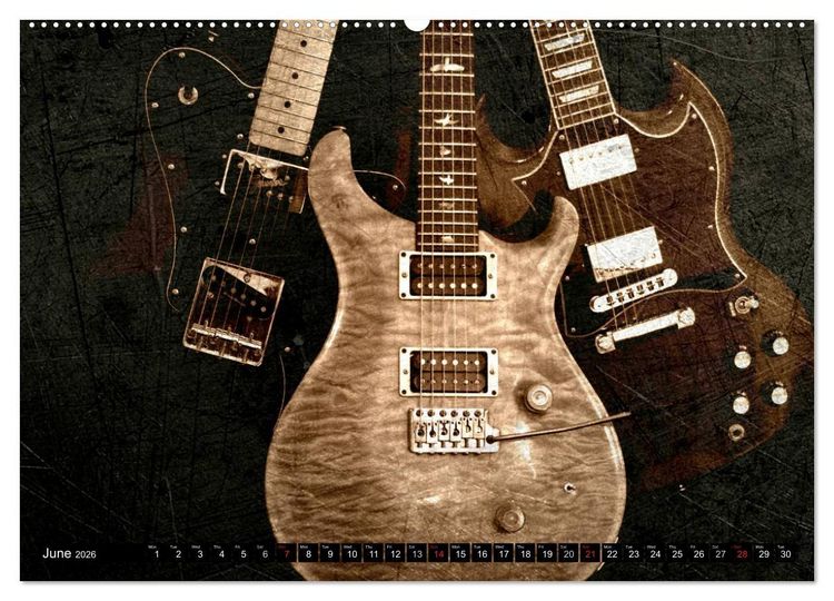 Produktbild: GUITARS Vintage Style (High Quality Premium Wall Calendar 2026 DIN A2 landscape),CALVENDO 12 Month Wall Calendar