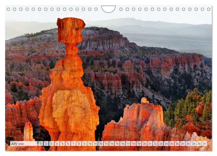Produktbild: Bryce Canyon, Sunrise and Sunset points (Wall Calendar 2026 DIN A4 landscape), CALVENDO 12 Month Wall Calendar