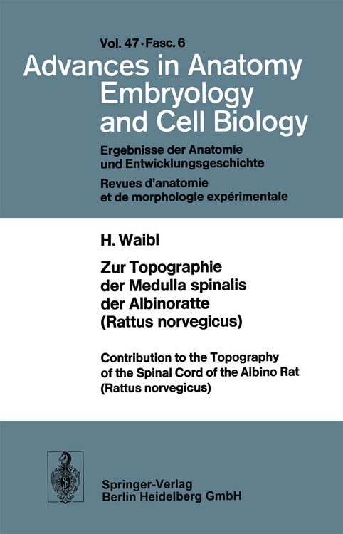Produktbild: Zur Topographie der Medulla spinalis der Albinoratte (rattus norvegicus) / Contributions to the Topography of the Spinal Cord of the Albino Rat (Rattu