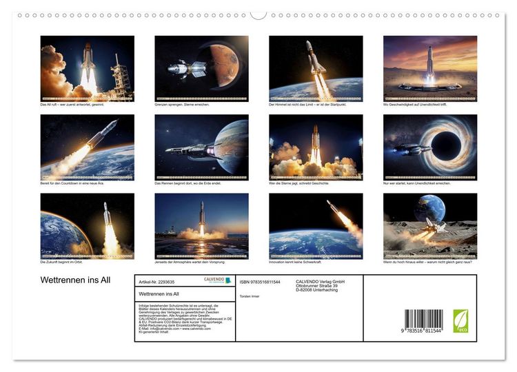 Produktbild: Wettrennen ins All (hochwertiger Premium Wandkalender 2027 DIN A2 quer), Kunstdruck in Hochglanz