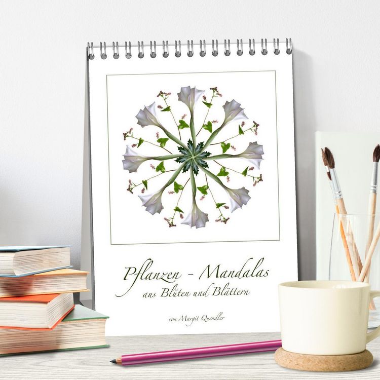 Produktbild: Pflanzen - Mandalas aus Bl&uuml;ten und Bl&auml;ttern (Tischkalender 2026 DIN A5 hoch), CALVENDO Monatskalender