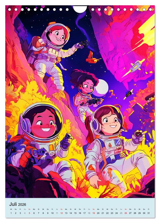 Produktbild: Im Weltall. Manga-Astronauten auf Mission (Wandkalender 2026 DIN A4 hoch), CALVENDO Monatskalender