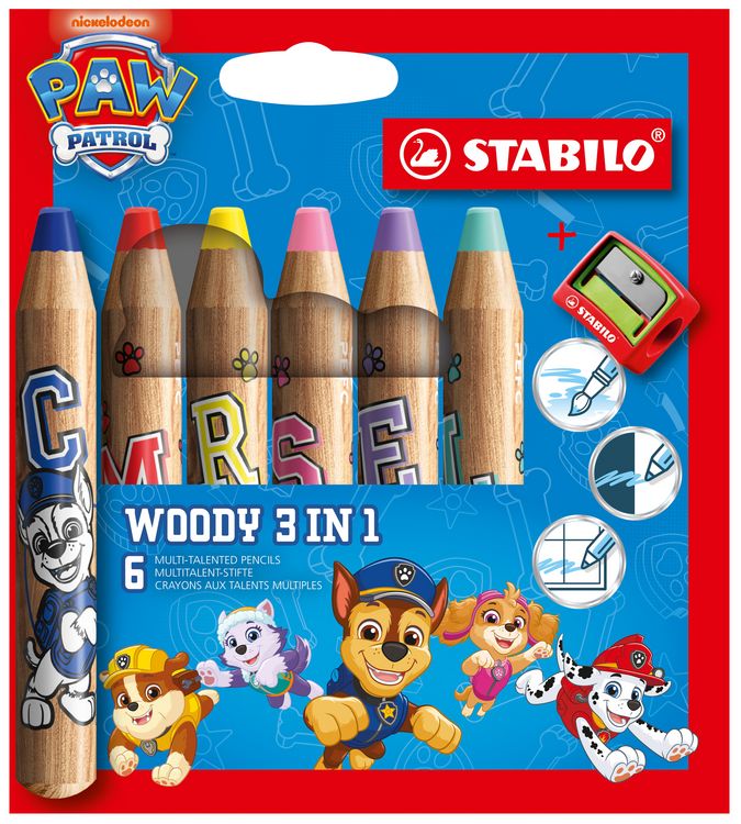 Produktbild: Farbstifte WOODY 3in1 PawPatr.