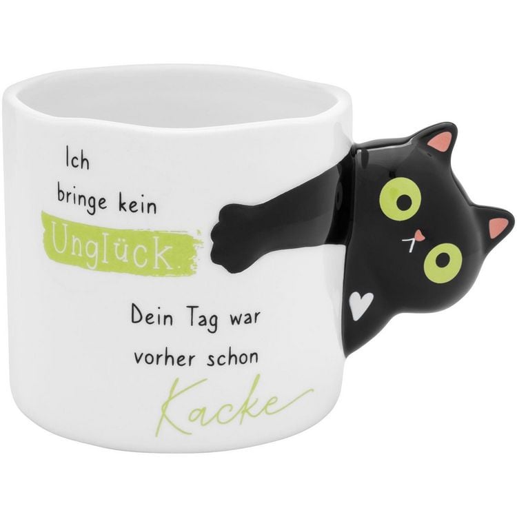 Produktbild: Fig&uuml;rliche Tasse Katze "Ich bringe kein Ungl&uuml;ck..."