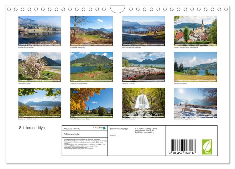 Produktbild: Schliersee-Idylle (Wandkalender 2026 DIN A4 quer), CALVENDO Monatskalender