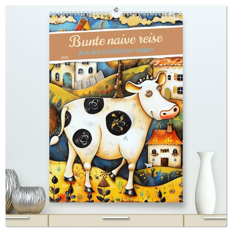Produktbild: Bunte naive reise (hochwertiger Premium Wandkalender 2026 DIN A2 hoch), Kunstdruck in Hochglanz
