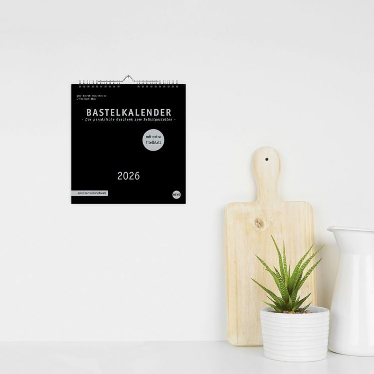 Produktbild: Premium-Bastelkalender schwarz mittel 2026