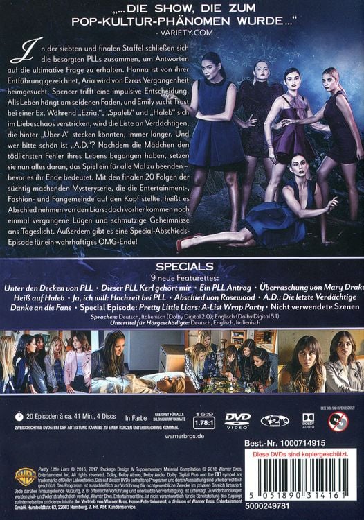 Produktbild: Pretty Little Liars - Die komplette 7. Staffel [4 DVDs]
