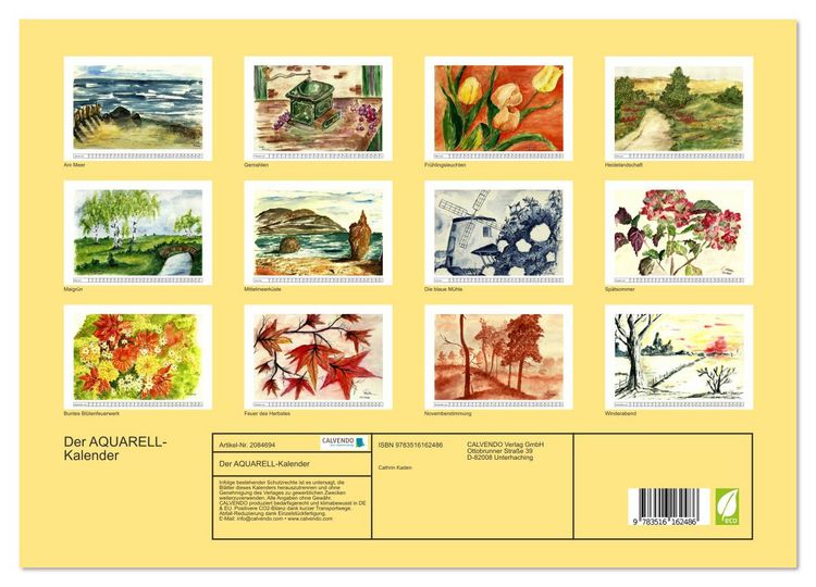 Produktbild: Der AQUARELL-Kalender (Wandkalender 2026 DIN A3 quer), CALVENDO Monatskalender