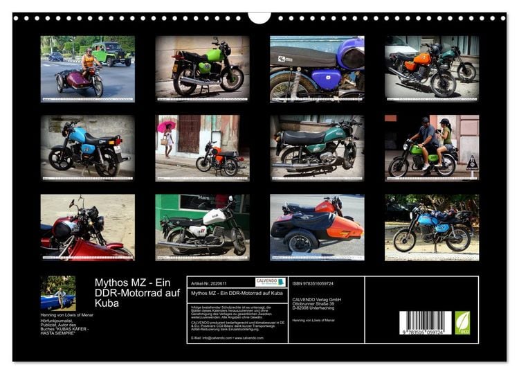 Produktbild: Mythos MZ - Ein DDR-Motorrad auf Kuba (Wandkalender 2026 DIN A3 quer), CALVENDO Monatskalender